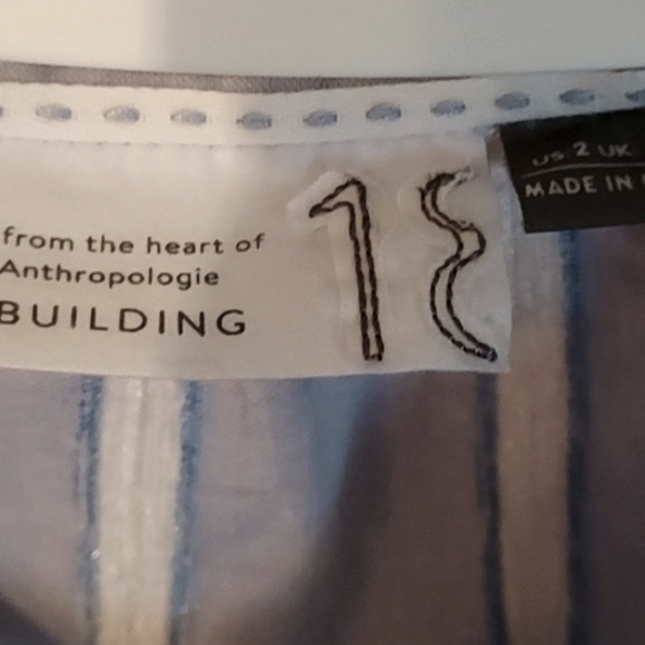 🆕 Anthropologie Top with Cinched Waist & Attached Sash Belt. Cotton/Polyester - Picture 7 of 12